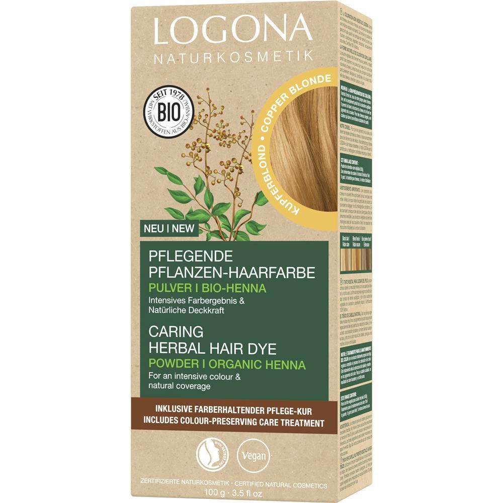 Poudre colorante végétale Logona - blond cuivré, 100 g