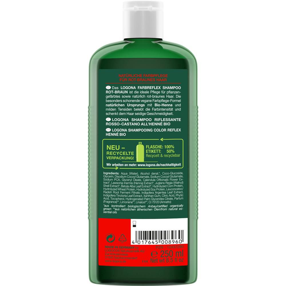 Logona Farbreflex Shampoo, rot-braun, Bio-Henna, 250 ml