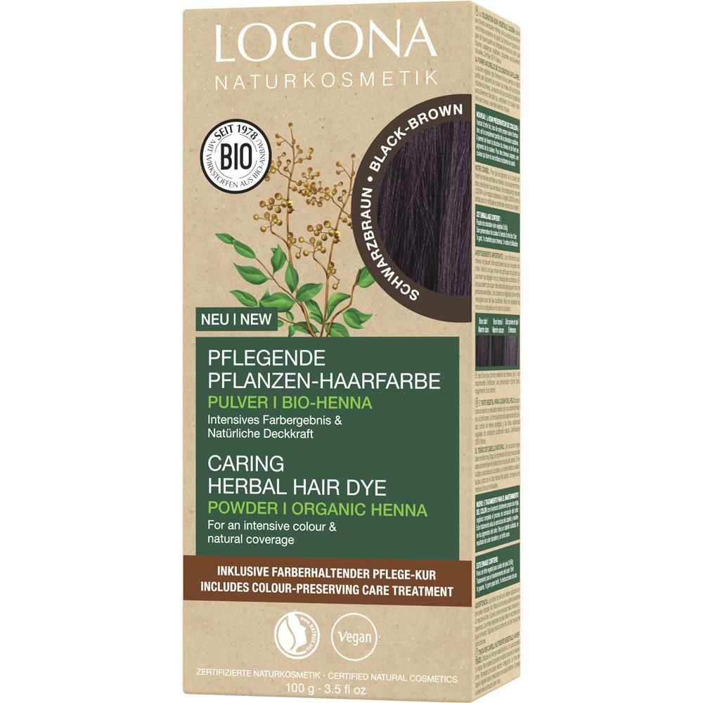 Logona Plant Hair Color - Black Brown, 100 g