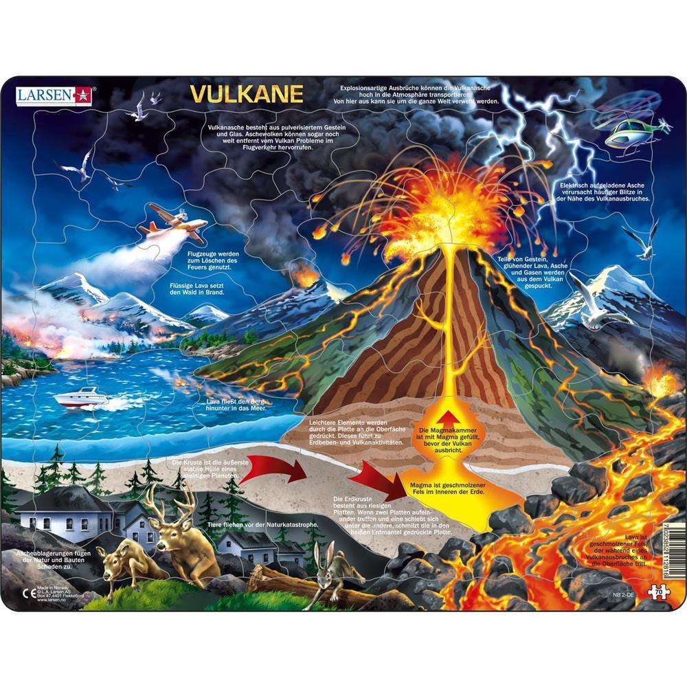 Larsen Puzzle Volcans, 70 pièces