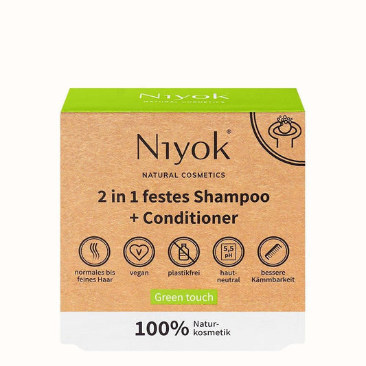 Niyok 2in1 solid shampoo + conditioner, Green touch, 80 g