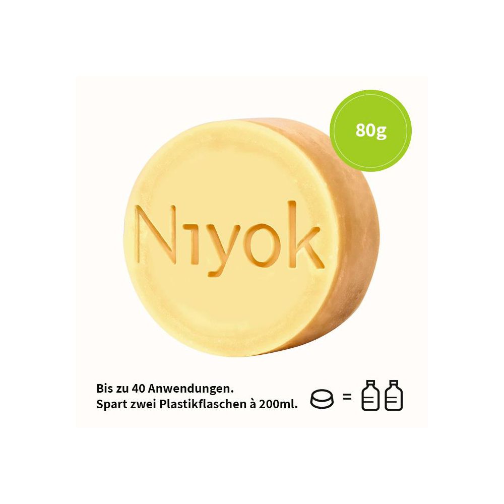 Niyok shampoing + après-shampooing solide 2en1, Touche Verte, 80 g
