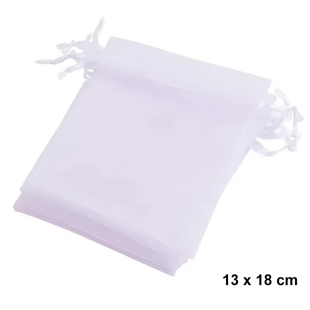 Organzabeutel 10 Stück, weiss, 13x18 cm