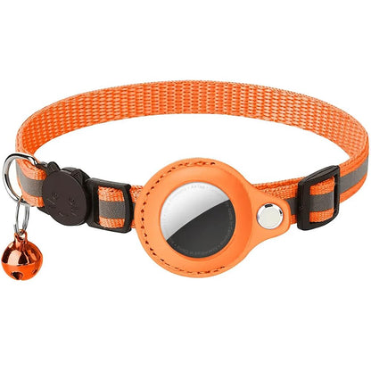 AirTag Halsband Nylon mit Reflektor, orange