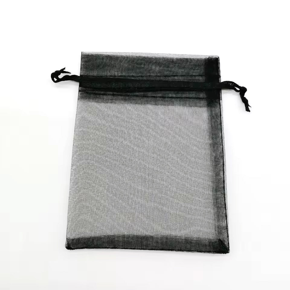 Organzabeutel 10 Stück, schwarz, 15x20 cm