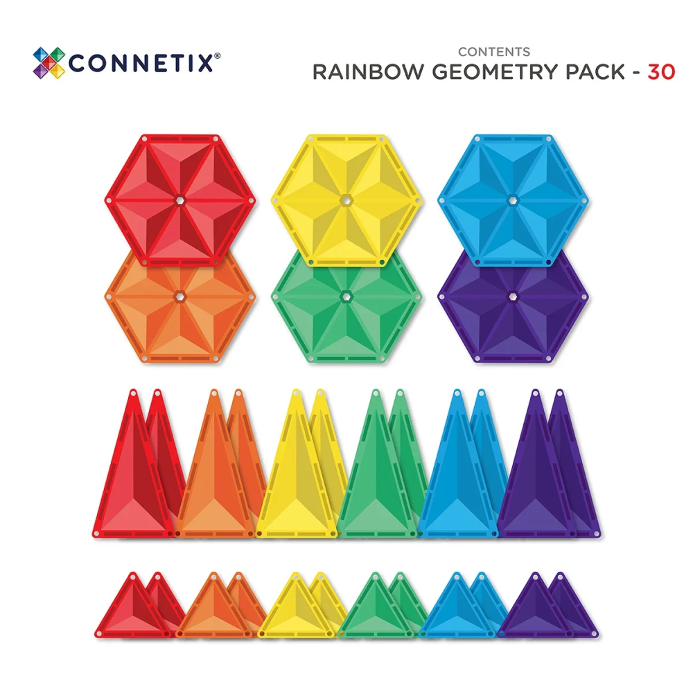 Regenbogen Geometrie Packung, 30-teilig