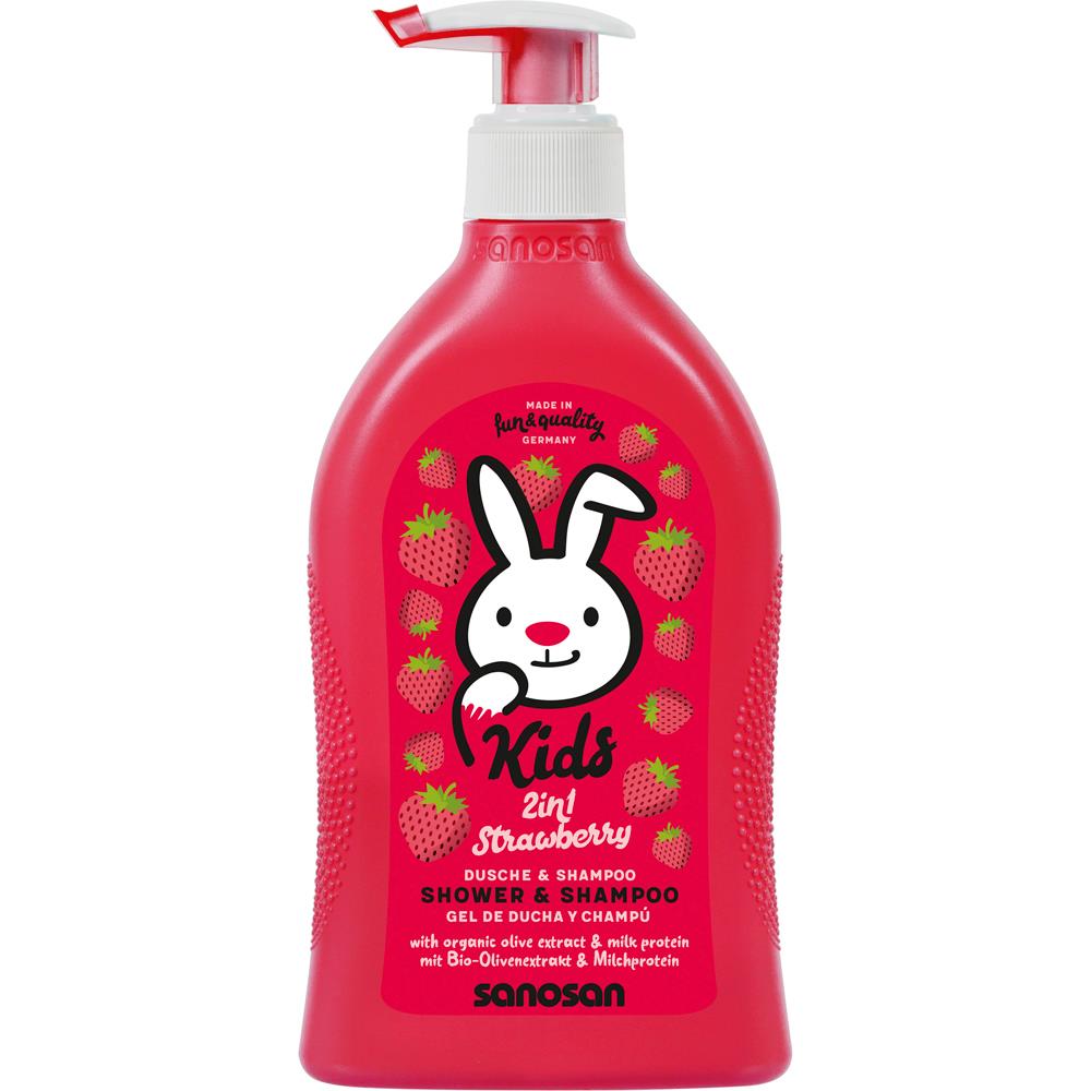 sanosan 2en1 douche &amp; shampoing fraise. 400 ml