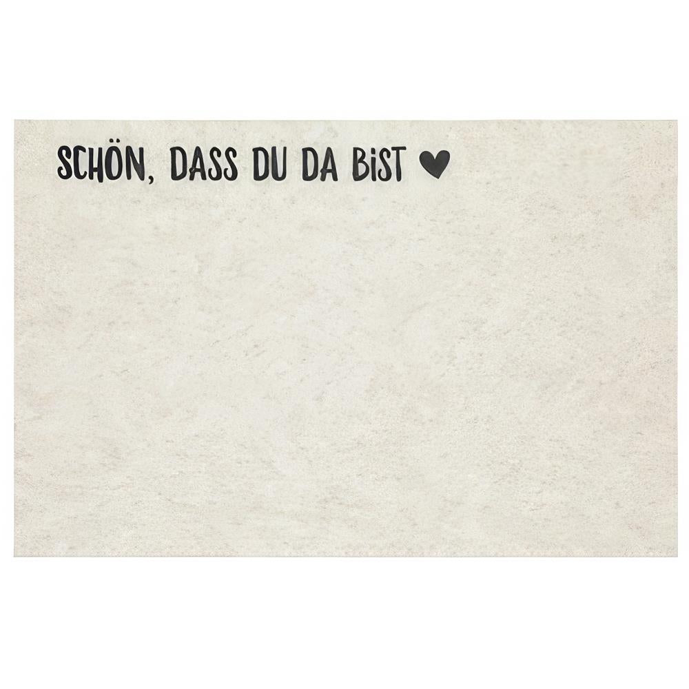 Tischset Schön, dass du da bist, Filz, beige, 45 x 30 cm