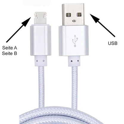 iPhone &amp; Android 2in1 charging and data cable, 1 m, silver