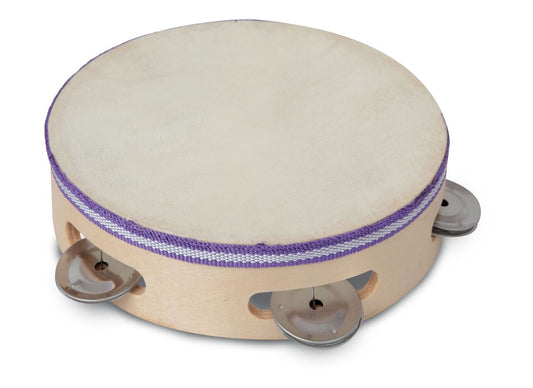 Bontempi tambourine with wooden structure, natural skin