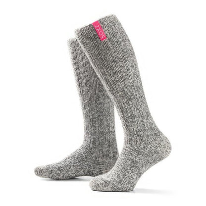 Graue Wolle Damensocken Bubblegum, Kniesocke, 37-41