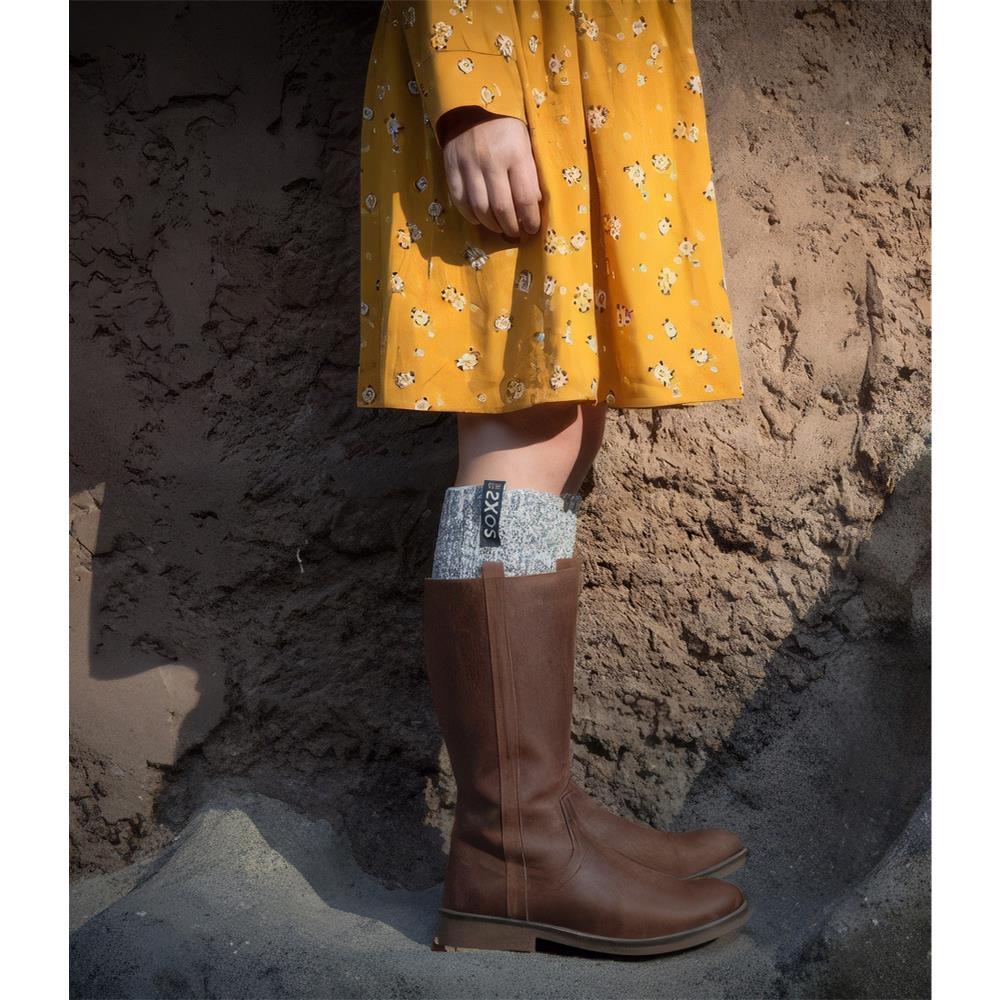 Graue Wolle Damen- & Herrensocken Jet Black, Kniesocke, 37-41