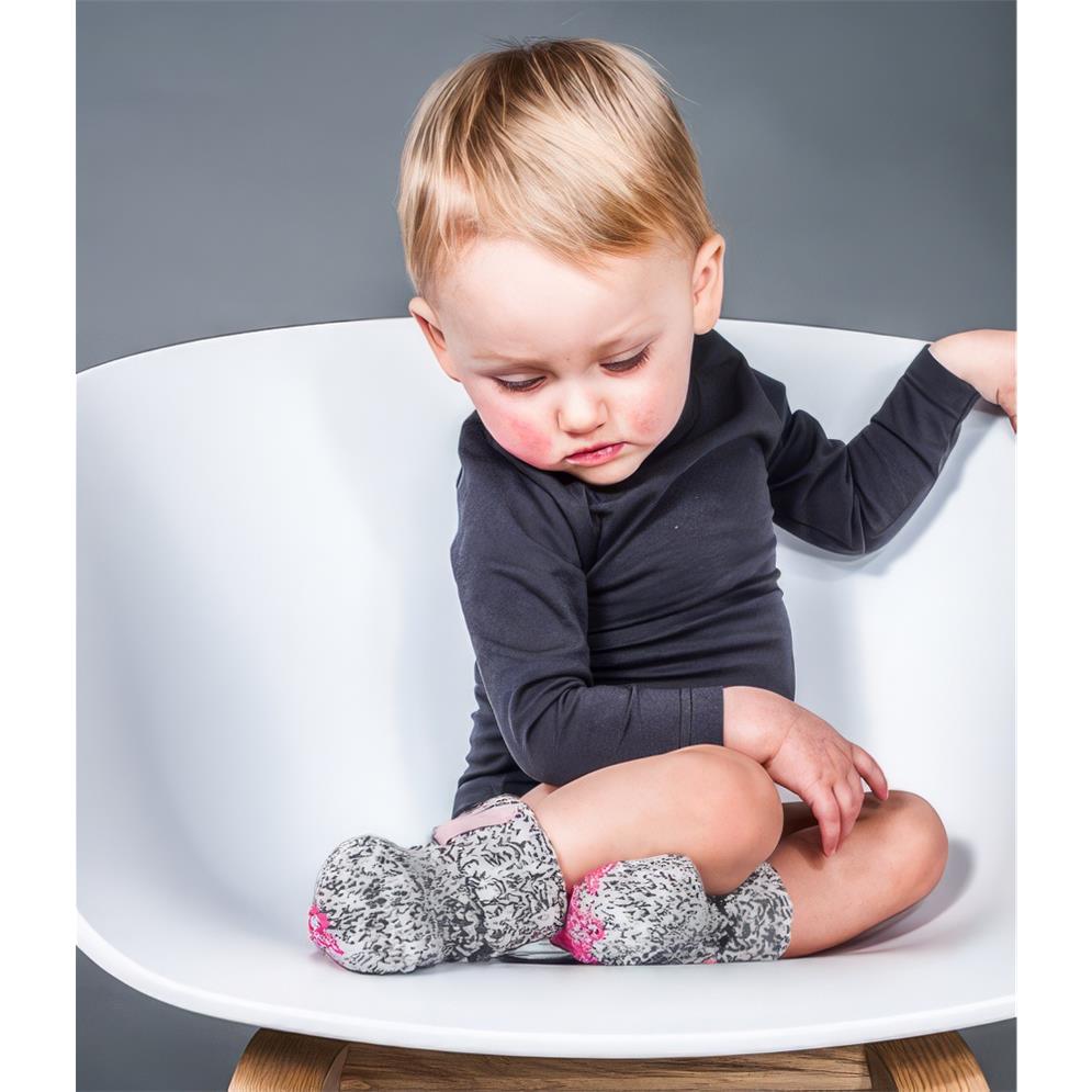 Graue Wolle Babysocken Fairy Tale, Anti-Rutsch, Kniesocke