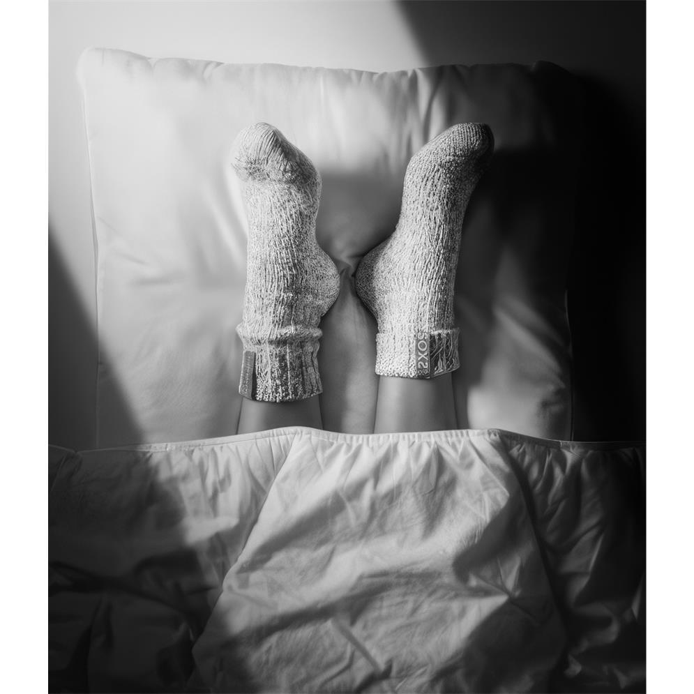Beige Wolle Damensocken und Herrensocken Sleep Well, Taupe Label, Bettsocken, Wadensocke, 42-46