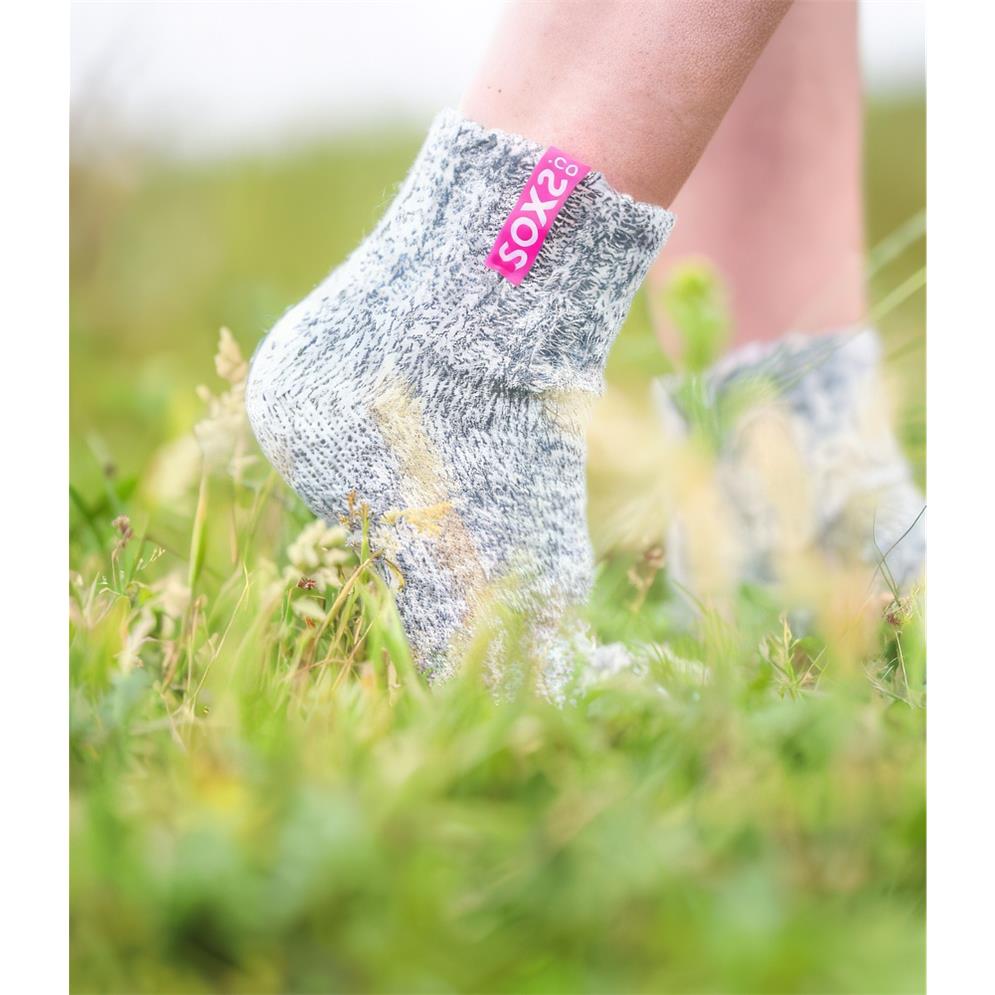 Graue Wolle Damensocken Bubblegum, Kurzsocke, 37-41