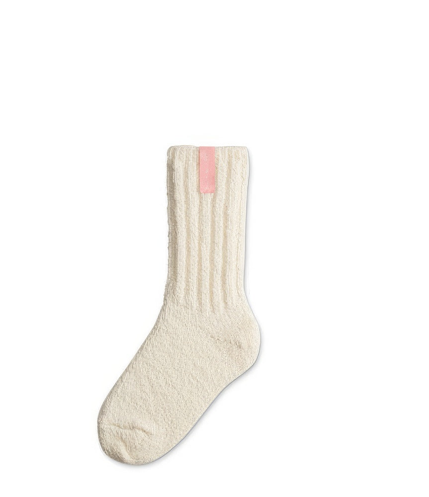 Weisse Wolle Damensocken Sleep Well, Pink Label, Bettsocken, Wadensocke, 37-41