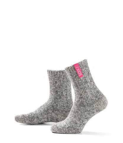 Graue Wolle Damensocken Bubblegum, Wadensocke, 37-41