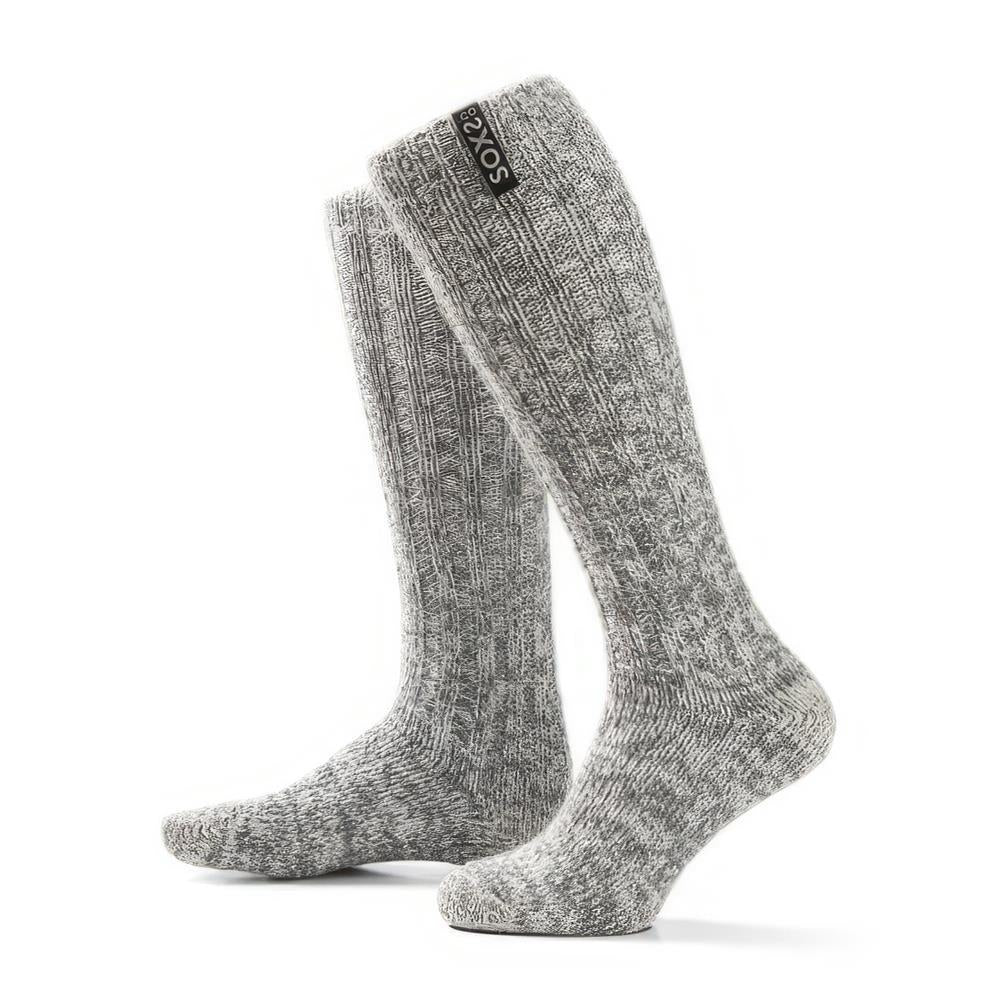Graue Wolle Damen- & Herrensocken Jet Black, Kniesocke, 37-41