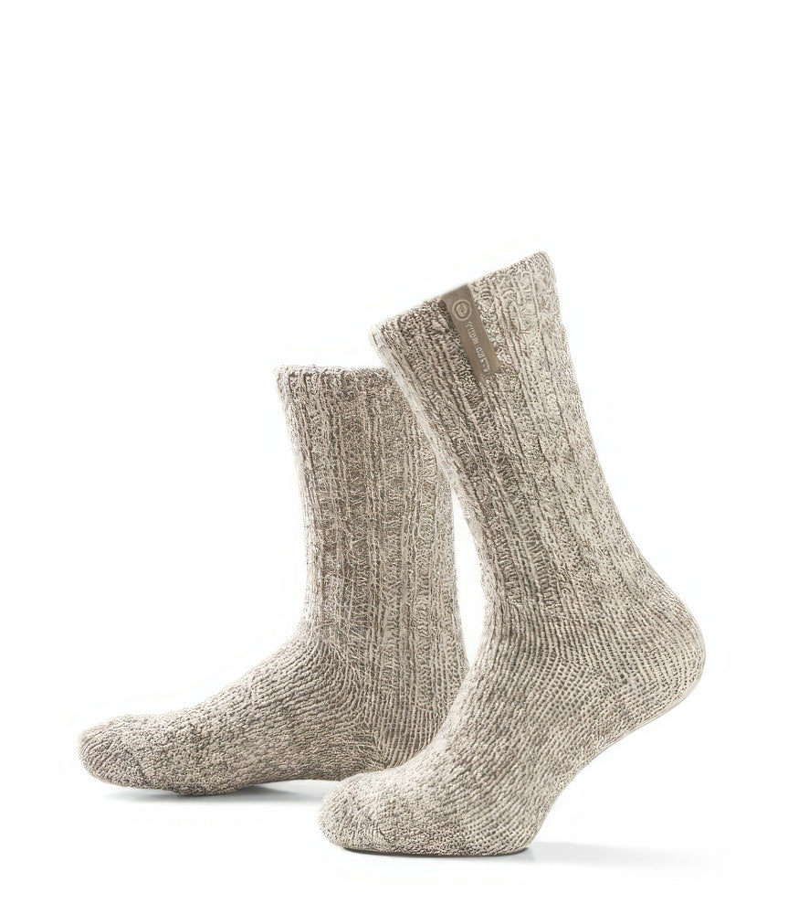 Beige Wolle Damensocken und Herrensocken Sleep Well, Taupe Label, Bettsocken, Wadensocke, 37-41