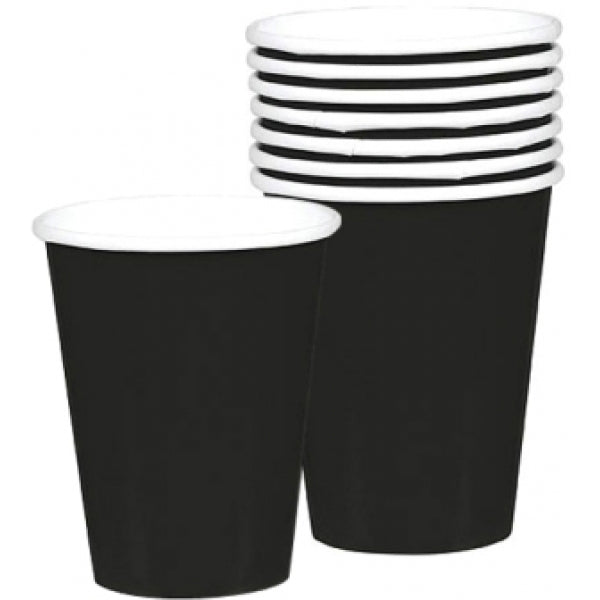 8 cardboard cups 266 ml, black