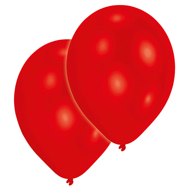 10 ballons rouges, 27,5 cm