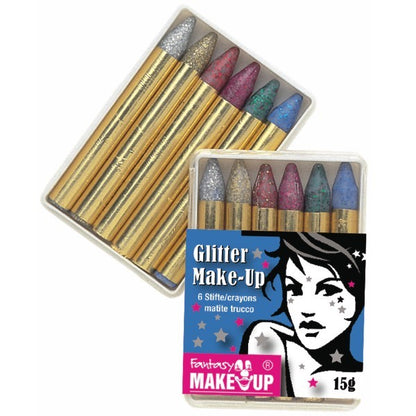 6 glitter make-up pencils