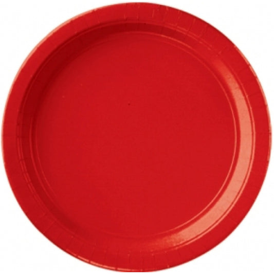8 assiettes en carton, 23 cm, rouge
