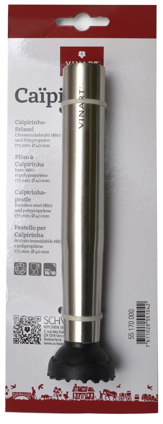 Caipirinha Stössel, 18/10 und Polypropylen, 175 x Ø 40 mm