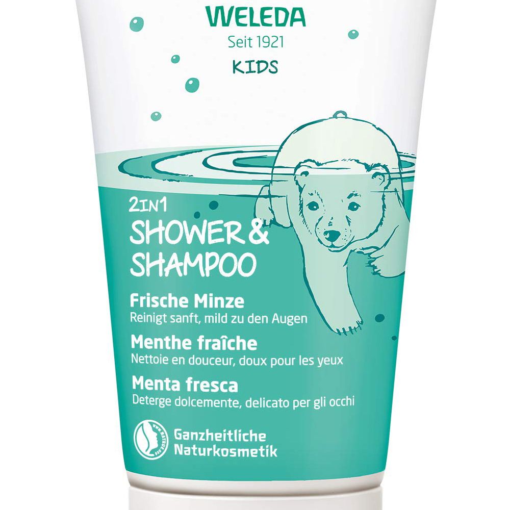 Weleda Kids 2in1 Douche &amp; Shampoing Menthe, 150 ml