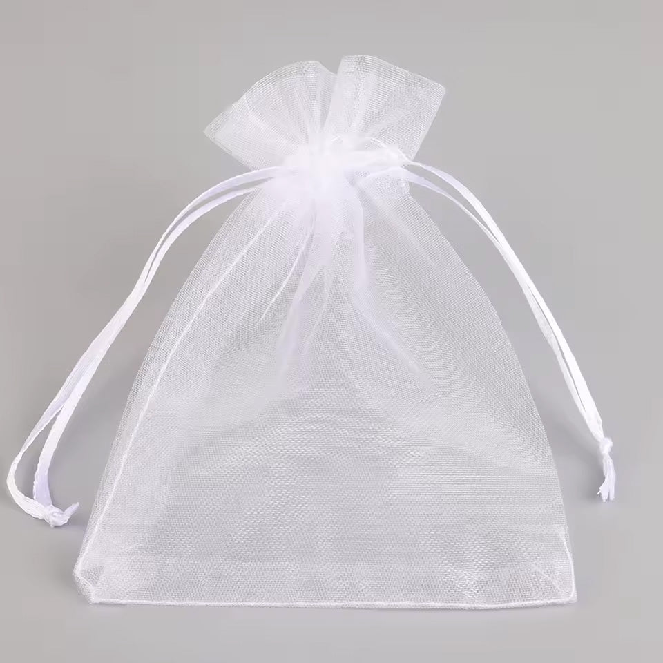 Organzabeutel 10 Stück, weiss, 10x15 cm