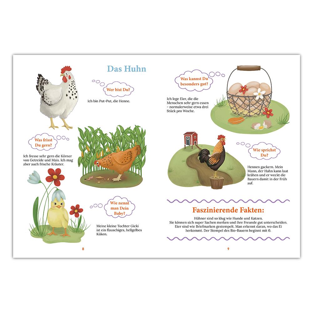 Alleovs WiBuKi Wissensbuch für Kinder Die Bauernhoftiere