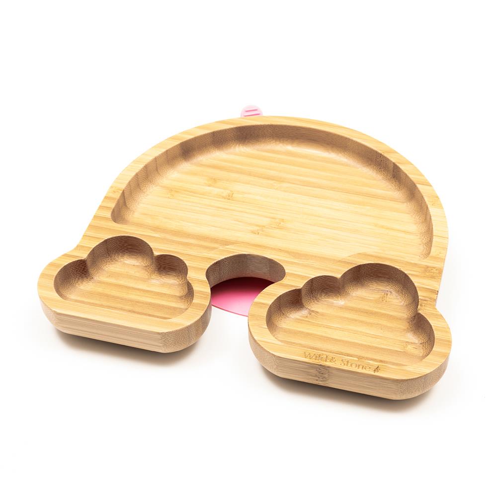 Wild &amp; Stone Baby Bamboo Plate with Suction Cup, Pink