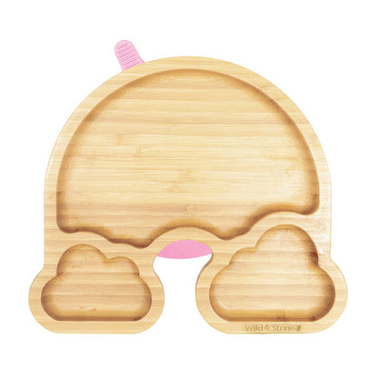 Wild &amp; Stone Baby Bamboo Plate with Suction Cup, Pink