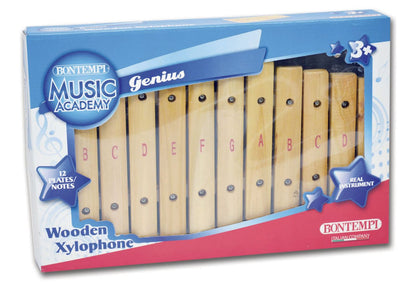 Xylophone Bontempi avec 12 plaques en bois, 35 cm